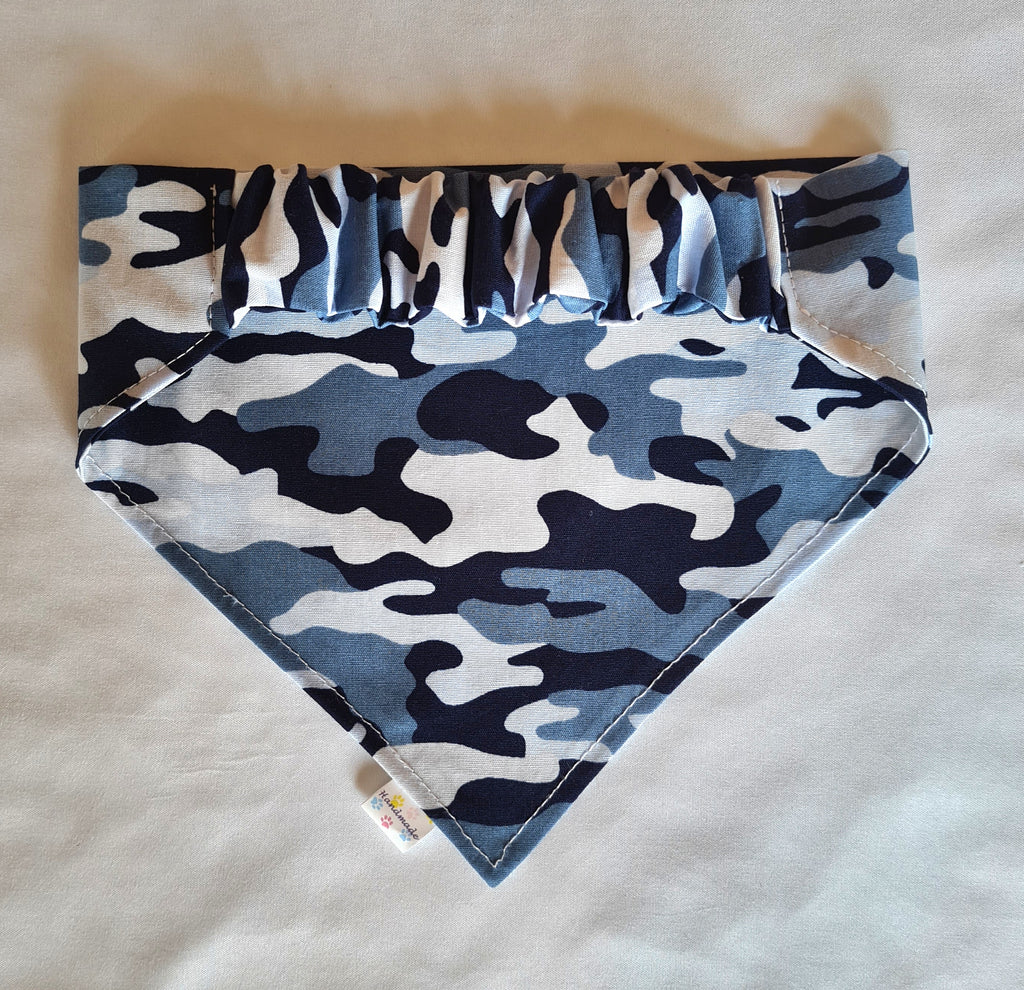 "Paws on Patrol - Blue Camo Edition"  Dog / Cat Bandana - 100% Stylish Cotton Pet Accessory