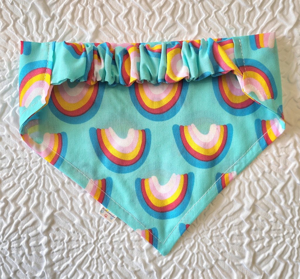 "Rainbow Joy"  Dog / Cat Bandana - Lightweight Stylish Pet Accessory Scarf