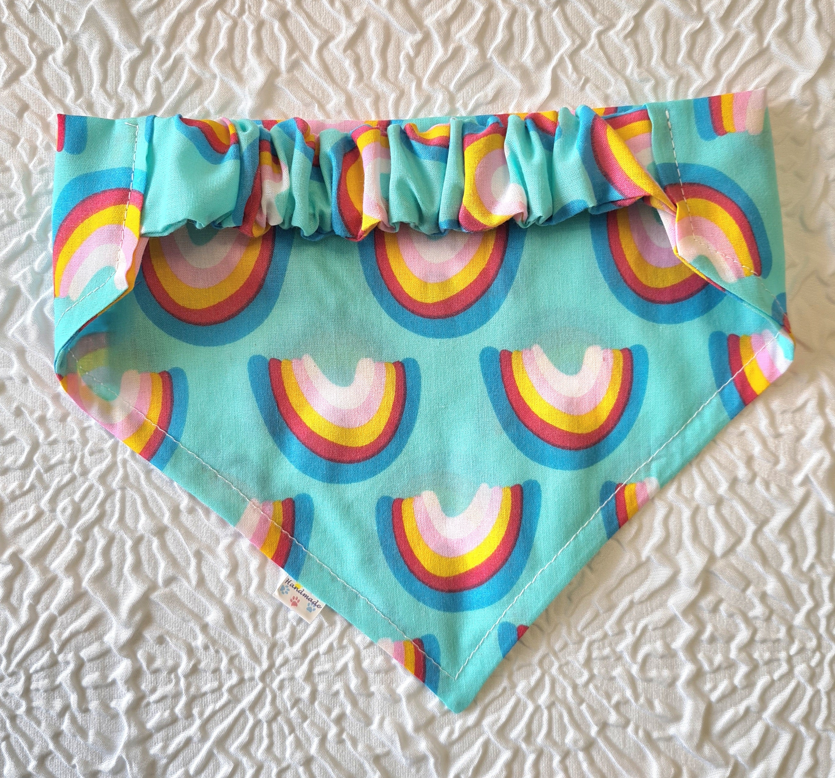 "Rainbow Joy"  Dog / Cat Bandana - Lightweight Stylish Pet Accessory Scarf