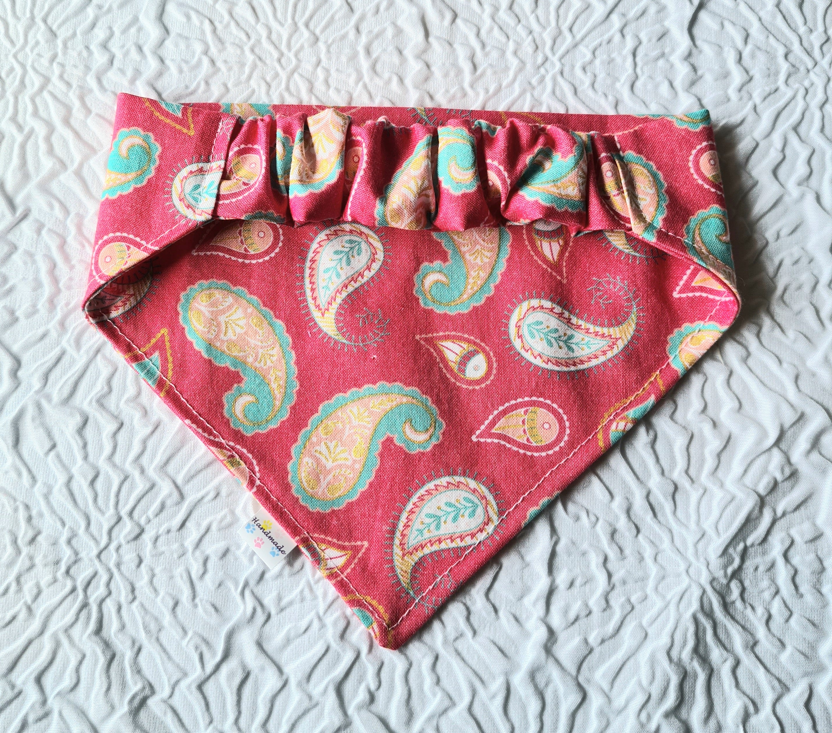 "Pink n Paisley"  Dog / Cat Bandana - 100% Stylish Cotton Pet Accessory