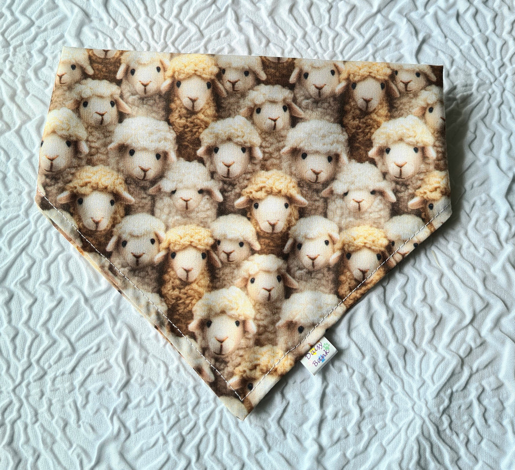 "Woolly Friends"  Dog / Cat Bandana - Lightweight Stylish Pet Accessory Scarf