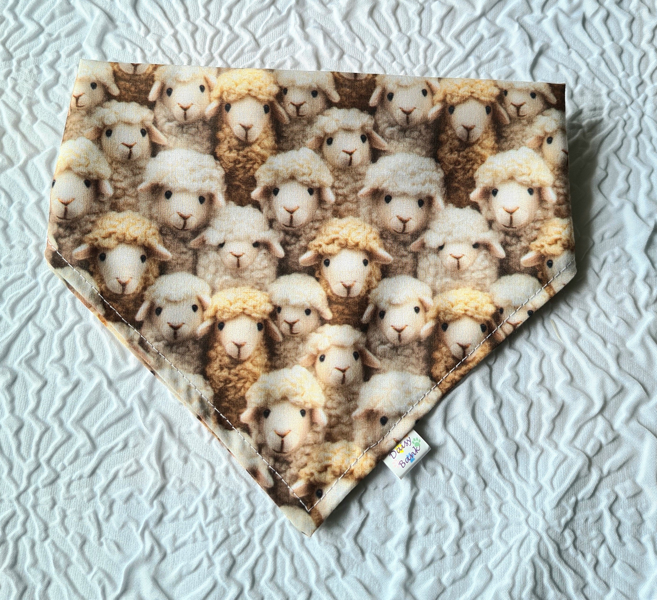 "Woolly Friends"  Dog / Cat Bandana - Lightweight Stylish Pet Accessory Scarf