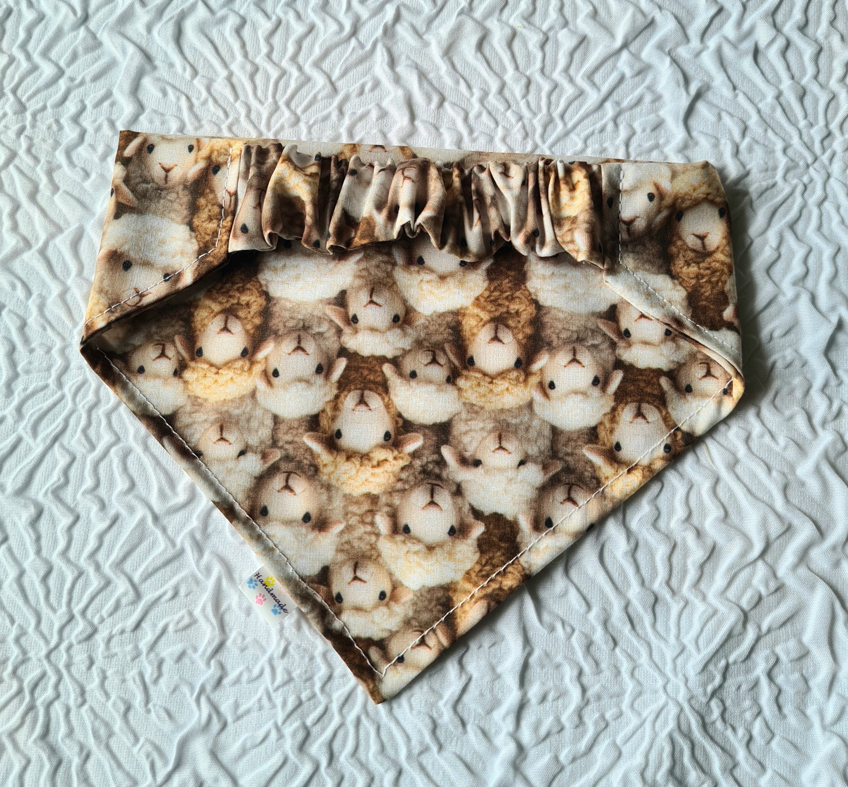 "Woolly Friends"  Dog / Cat Bandana - Lightweight Stylish Pet Accessory Scarf