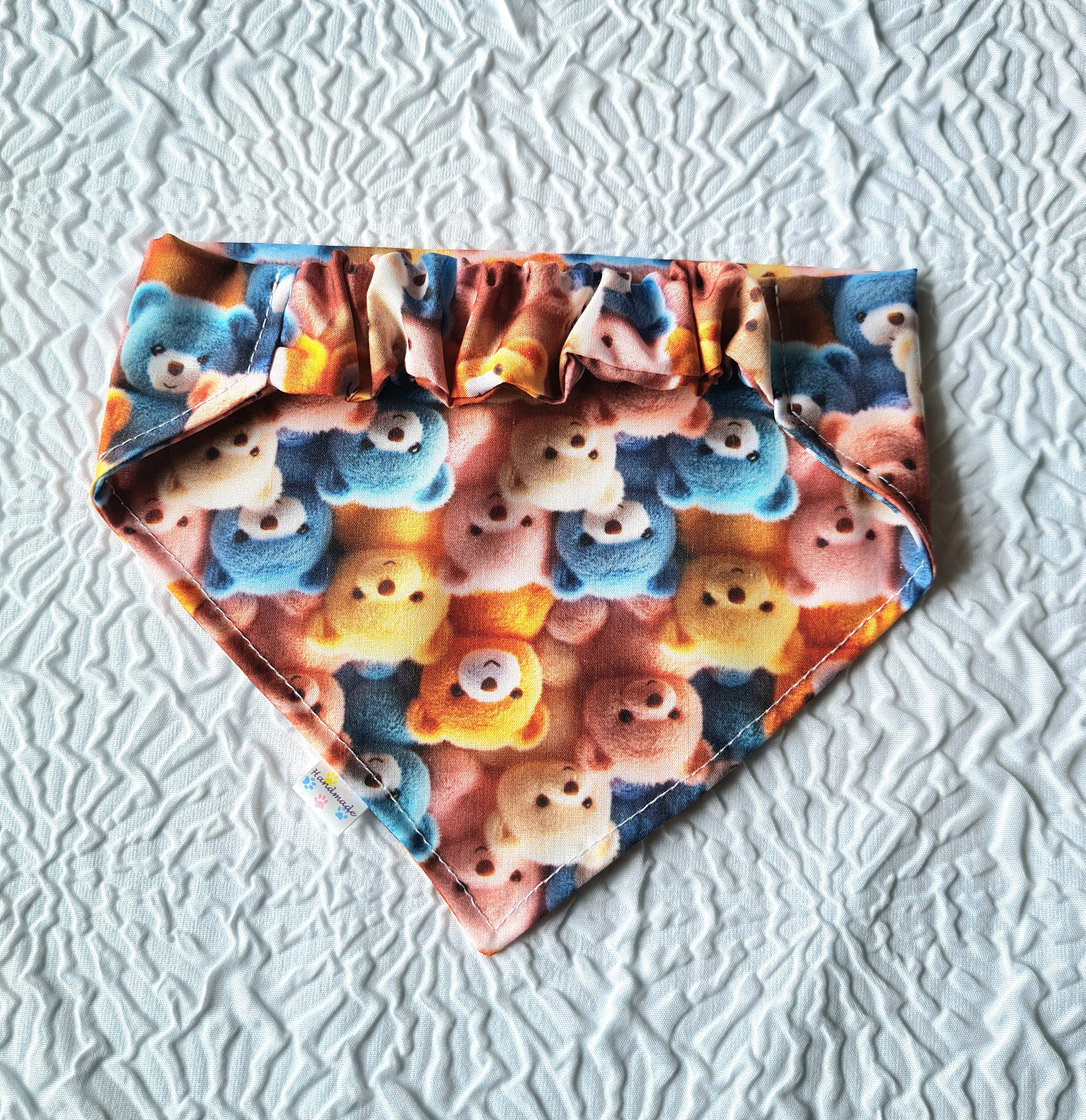 "Beary Cute"  Dog / Cat Bandana - Lightweight Stylish Cotton Pet Accessory Scarf