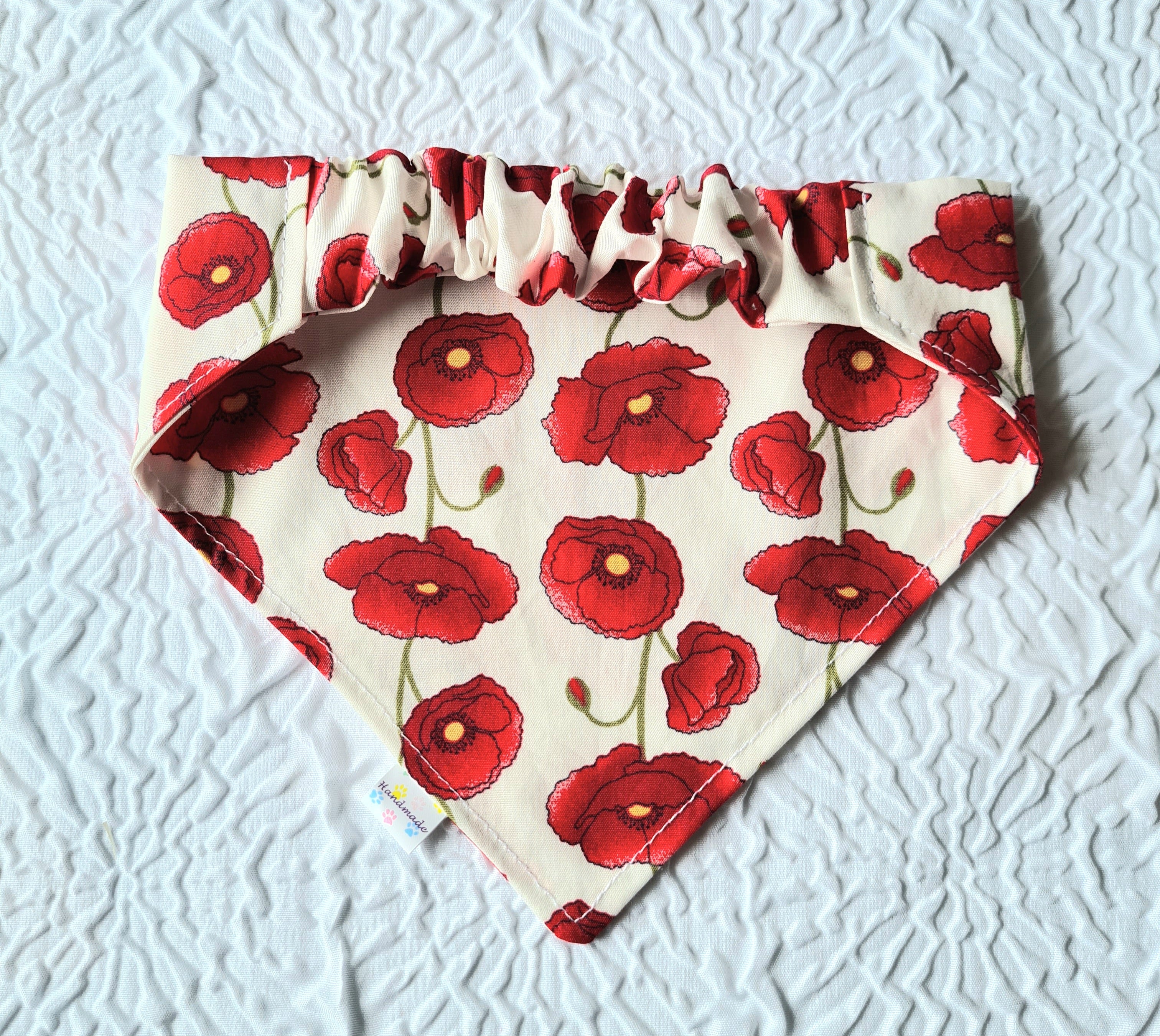 "Poppy Paws"  Dog / Cat Bandana - 100% Stylish Cotton Pet Accessory