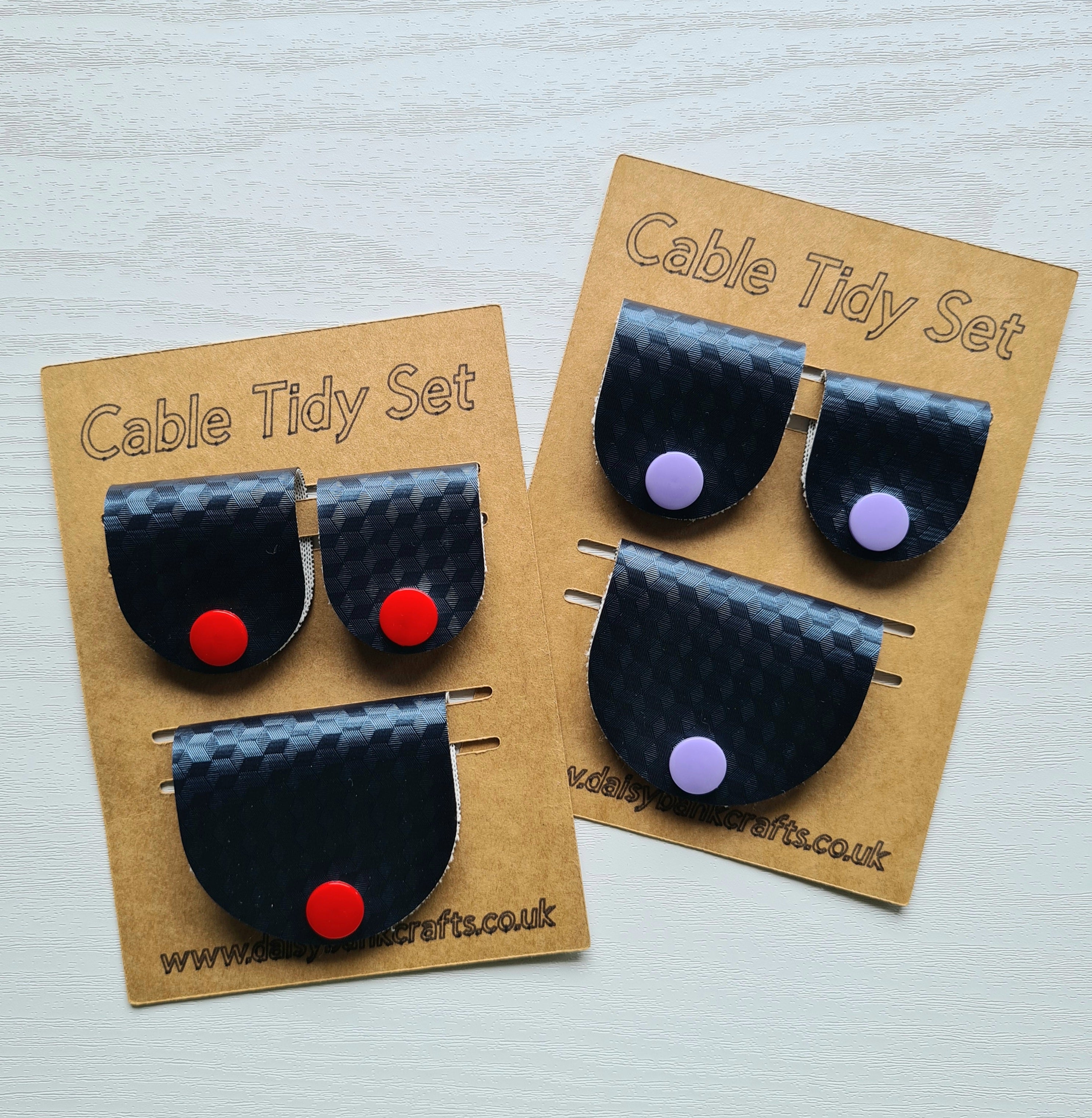 Navy Cable Tidy Set / Cable Keeper / Cord Wrap Faux Leather
