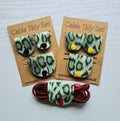 Green Leopard Print Cable Tidy Set / Cable Keeper / Cord Wrap Faux Leather