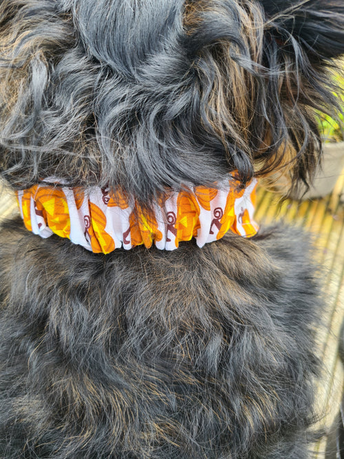 Halloween Pumpkin Dog & Cat Bandana – Cute Scrunchie Style Pet Accessory