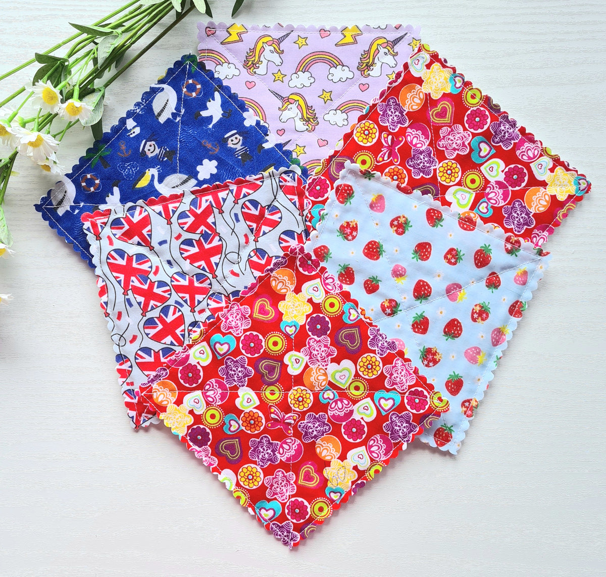 Handmade Jar Gripper / Opener - Red Hearts & Flowers