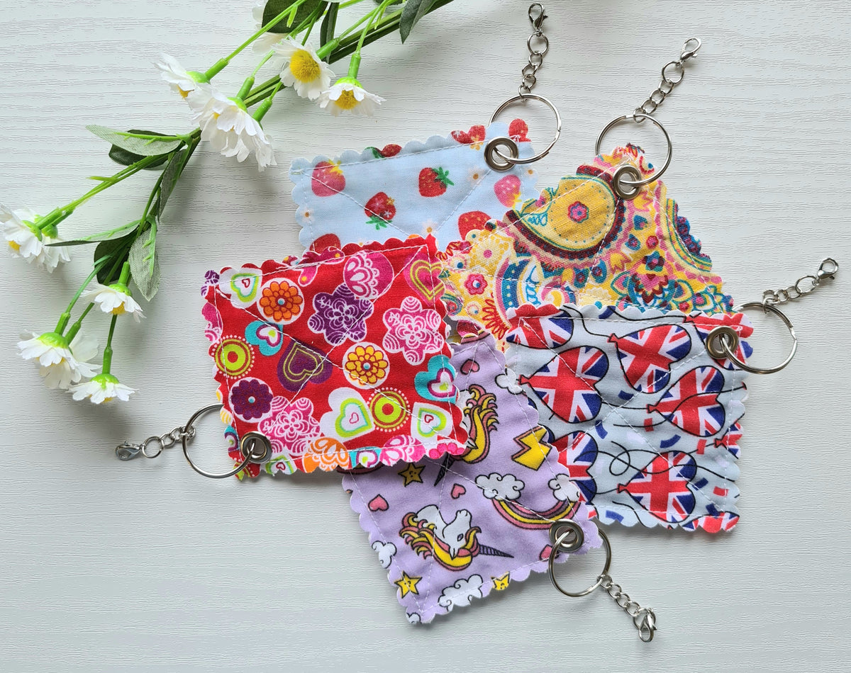 Mini Keyring Jar Gripper / Opener - Red Hearts & Flowers