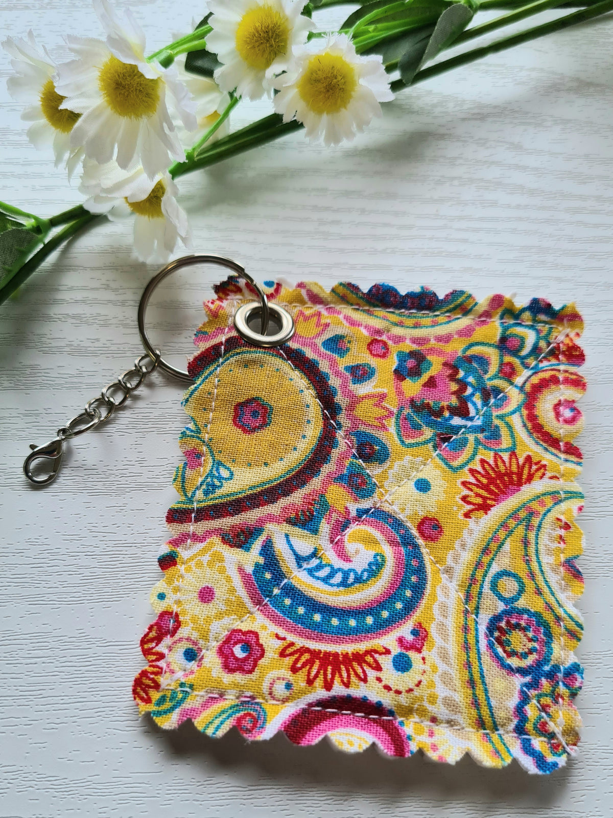 Mini Keyring Bottle Top Gripper / Opener - Paisley Pattern