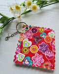 Mini Keyring Jar Gripper / Opener - Red Hearts & Flowers