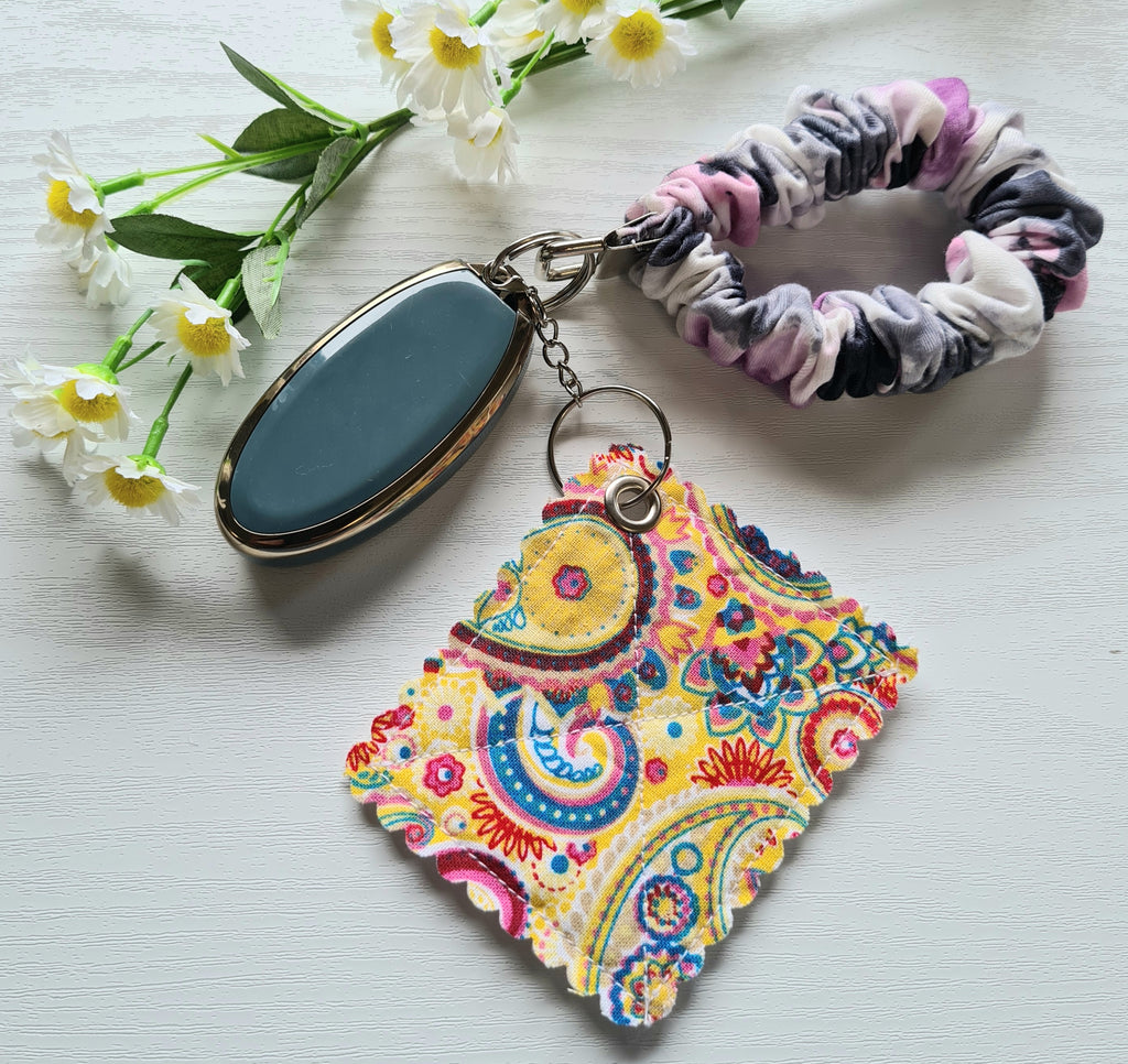 Mini Keyring Bottle Top Gripper / Opener - Paisley Pattern