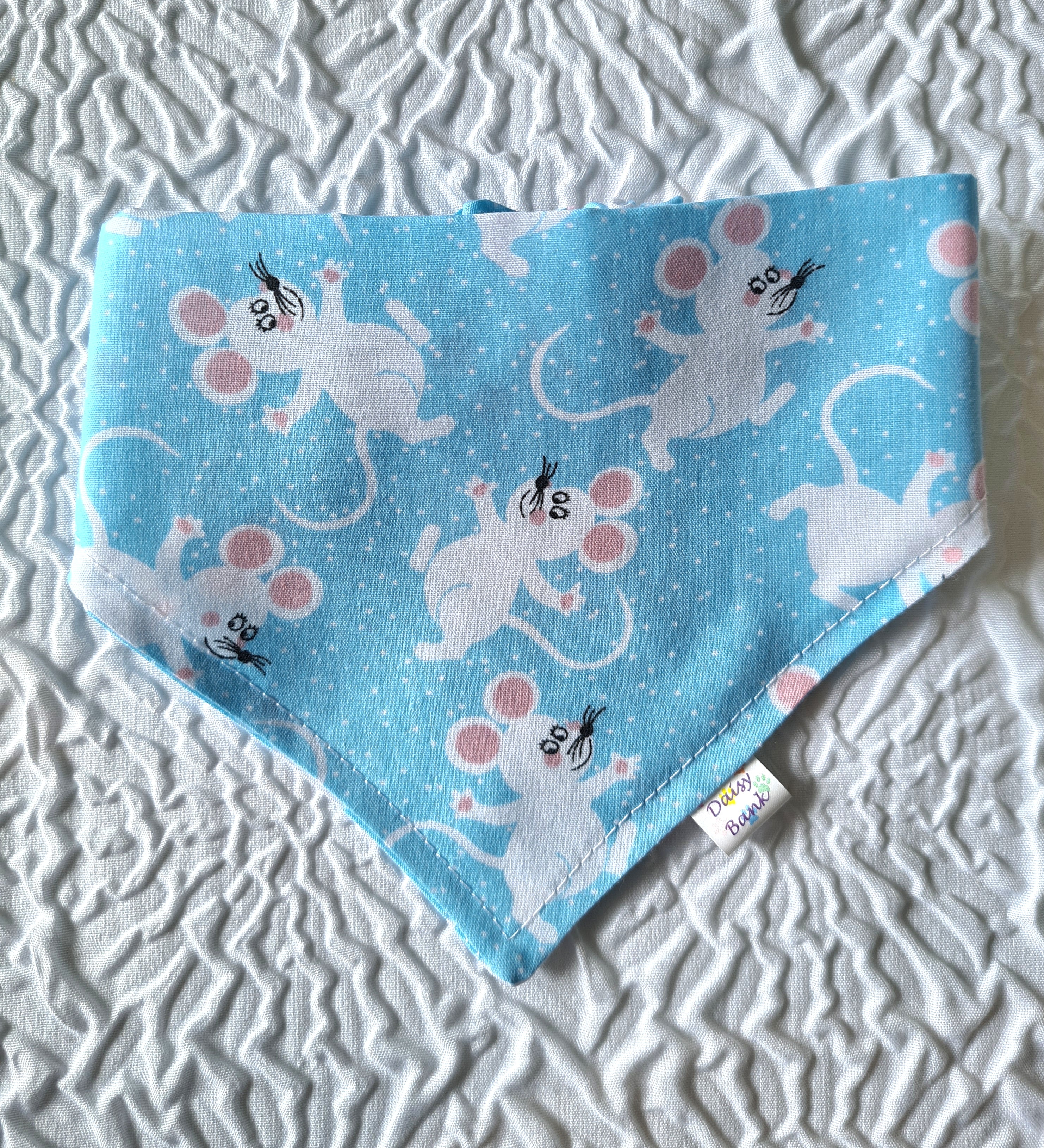 "Cheeky Mice"  Dog / Cat Bandana - Lightweight Stylish Pet Accessory Scarf